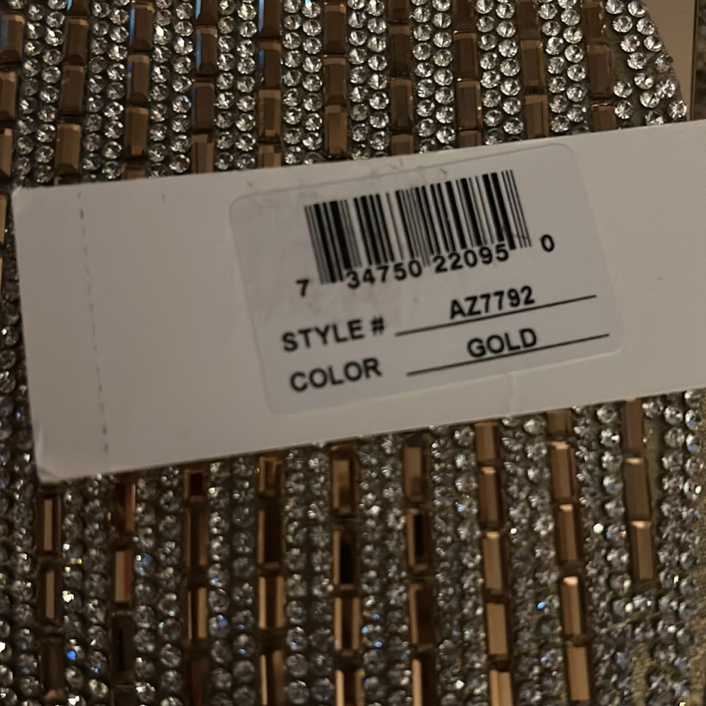 Gold Prezzo purse Wedding Prom Holiday shoulder strap - Picture 4 of 4